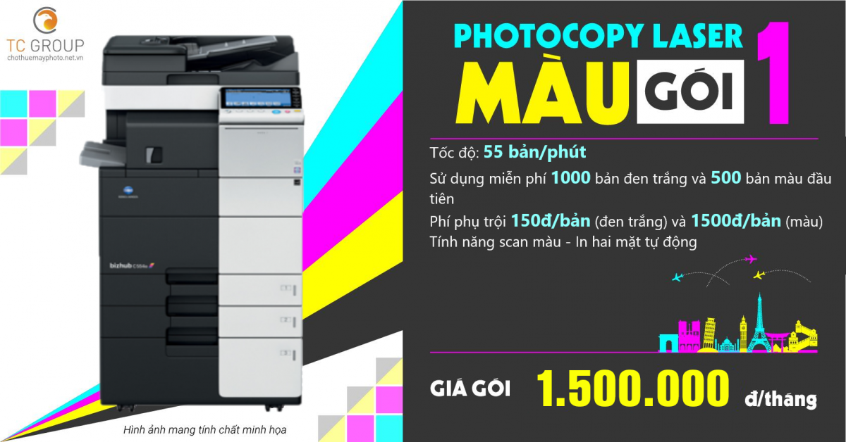 Bảng giá cho thuê máy photocopy màu